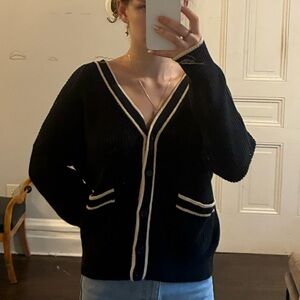 Black V-Neck Women's Sweater